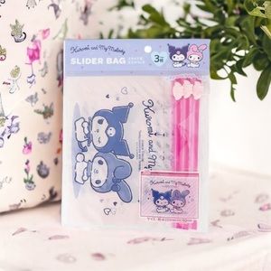 Kuromi and My Melody Sanrio Slider Fancy Storage Bags 3 Pack